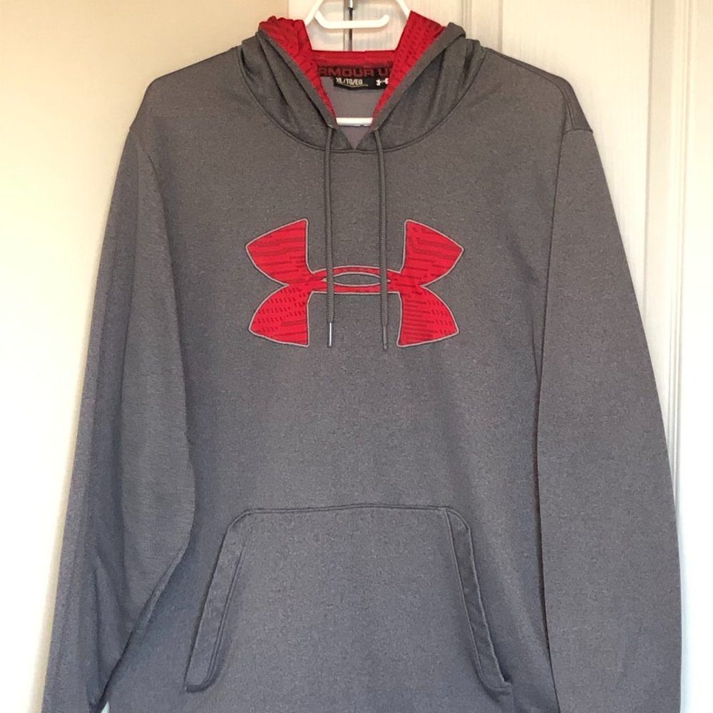 Under Armour Mens Storm Hoodie (Grey & Red) Size XL